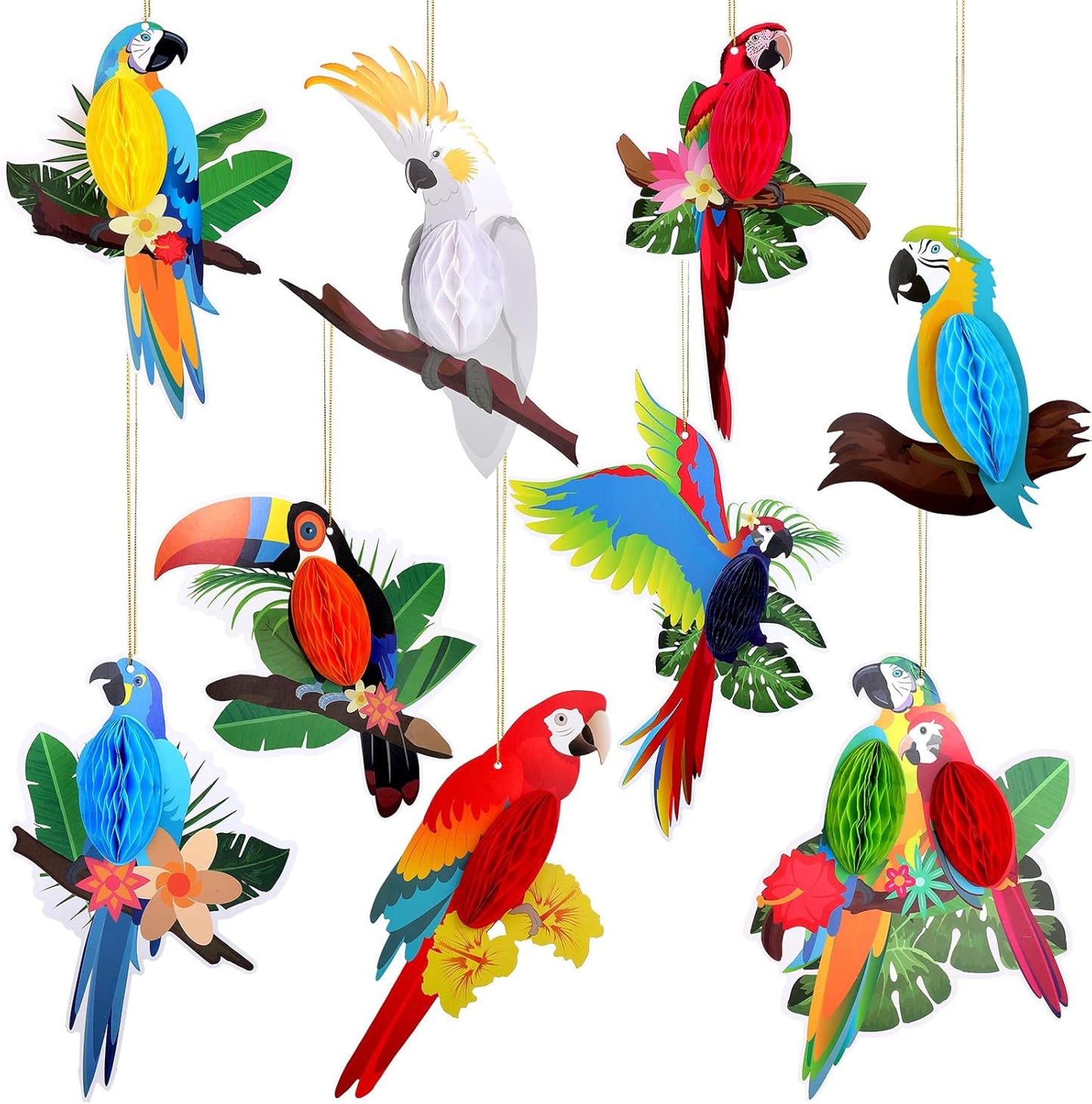 Tropical Parrot Honeycomb Party Decorations