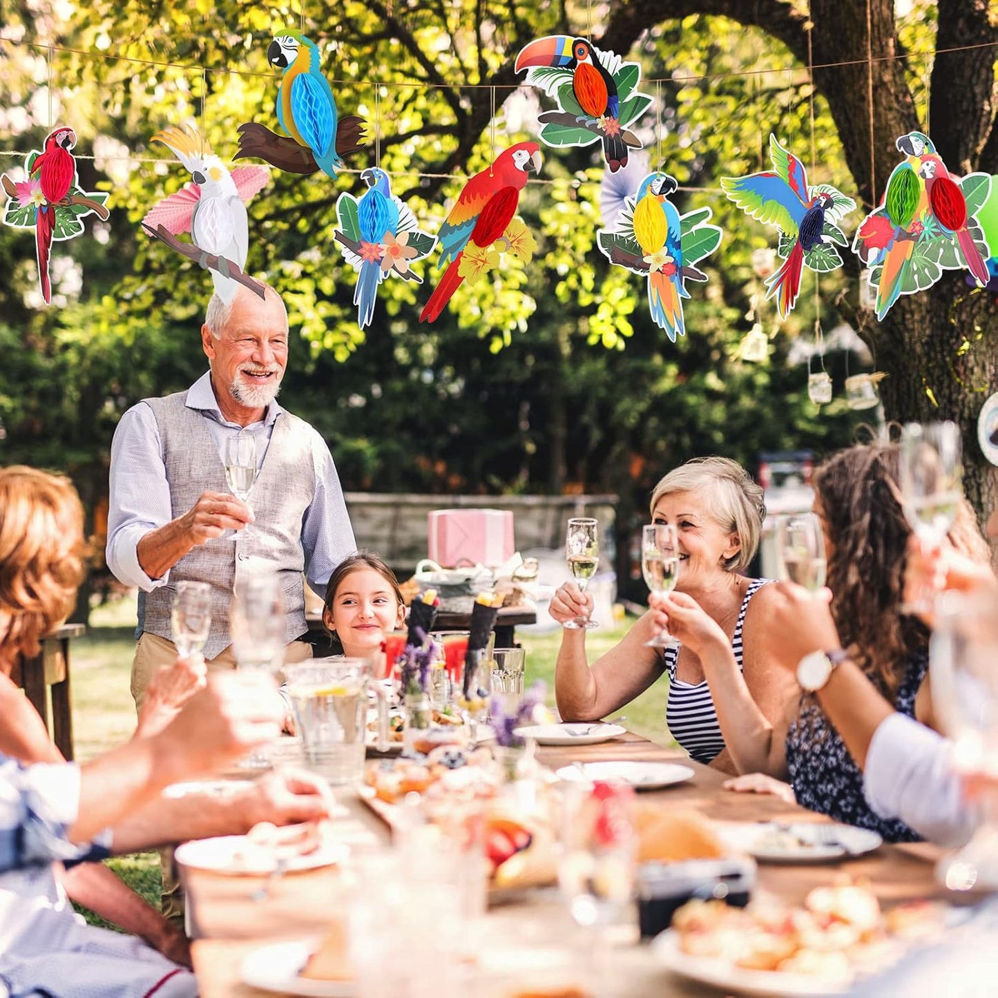 Tropical Parrot Honeycomb Party Decorations